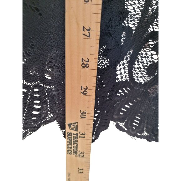 Black Boho Fairy Whimsigoth Crochet Flowy Duster Top Womens S Lace Mesh - Picture 3 of 9